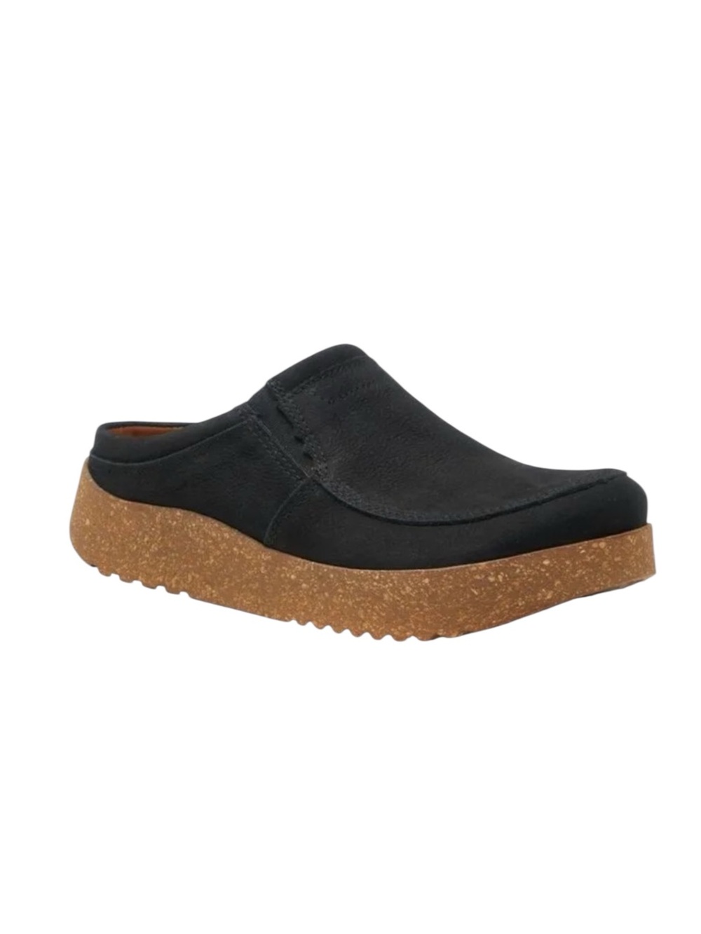 ComfortFusse Leather Clogs Black Slip-On Cork Sole Shoes 42 Men 9 Women 11
